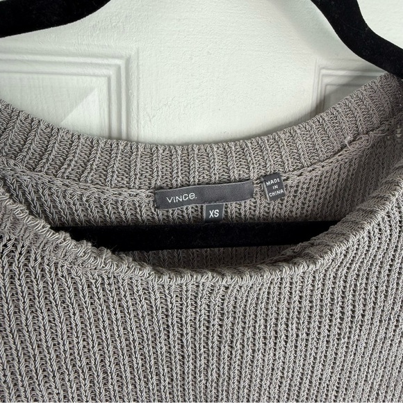 Vince gray open knit sweater top XS - Picture 3 of 5